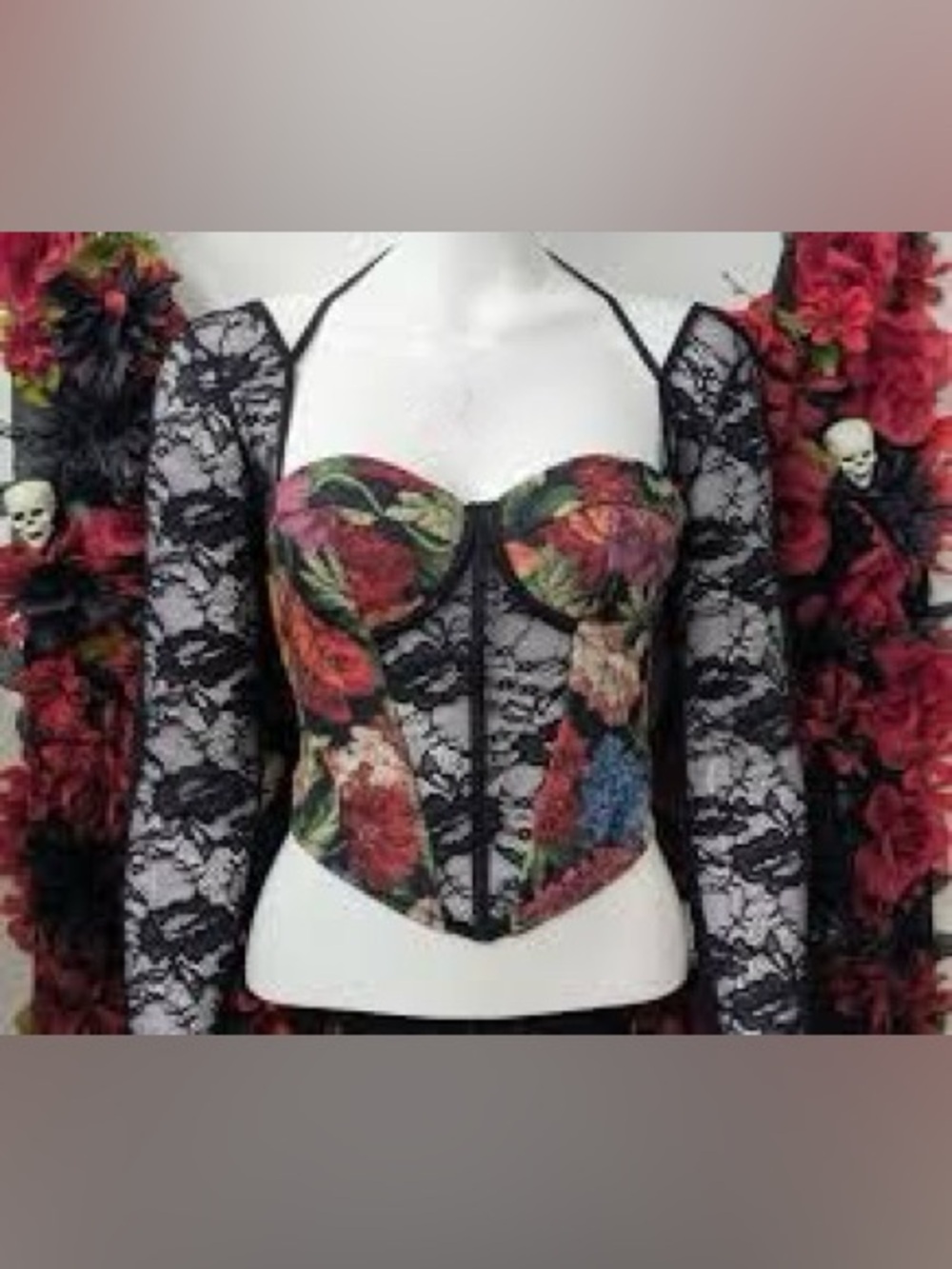 NWT long sleeve corset top
